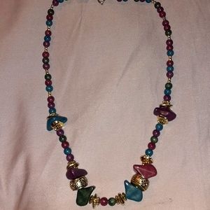 Park Lane Burgandy purple and turquoise necklace